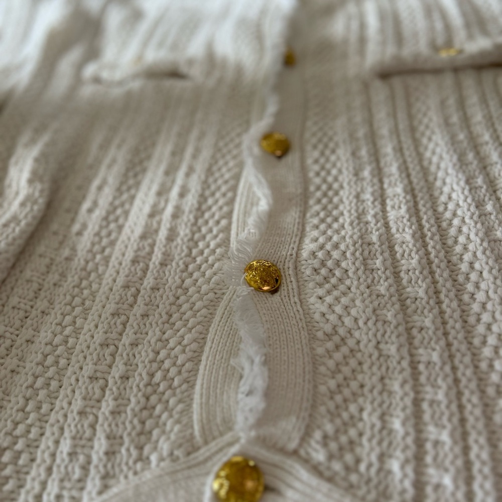 Tahari sweater/ knit white blazer - Picture 11 of 16